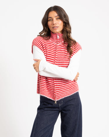 TILTIL Micha Striped Knitted Vest Roze One Size - Things I Like Things I Love