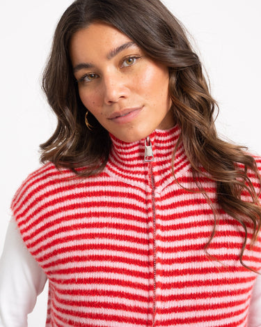 TILTIL Micha Striped Knitted Vest Roze One Size - Things I Like Things I Love