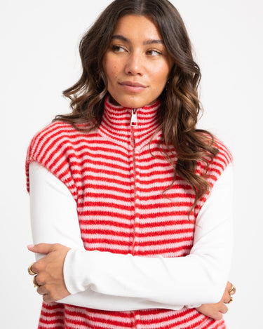 TILTIL Micha Striped Knitted Vest Roze One Size - Things I Like Things I Love
