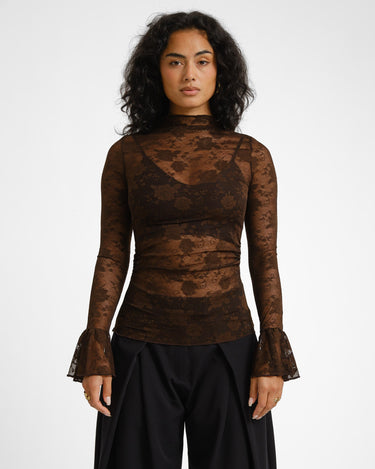 TILTIL Mira Lace Longsleeve Bruin - Things I Like Things I Love