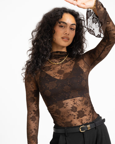 TILTIL Mira Lace Longsleeve Bruin - Things I Like Things I Love