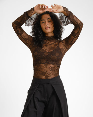 TILTIL Mira Lace Longsleeve Bruin - Things I Like Things I Love