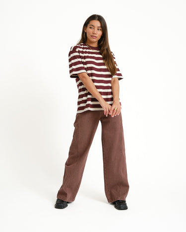 TILTIL Missy HR Relaxed Seam Jeans Bordeaux - Things I Like Things I Love