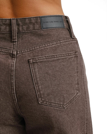 TILTIL Missy HR Relaxed Seam Jeans Brown - Things I Like Things I Love