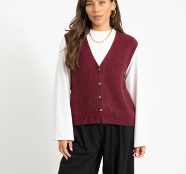 TILTIL Monica Gilet Bordeaux - Things I Like Things I Love