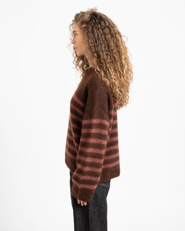 TILTIL Mulla Striped Mohair Pullover Bruin - Things I Like Things I Love