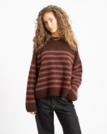 TILTIL Mulla Striped Mohair Pullover Bruin - Things I Like Things I Love