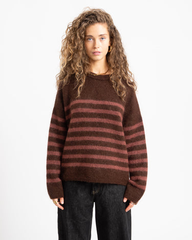 TILTIL Mulla Striped Mohair Pullover Bruin - Things I Like Things I Love