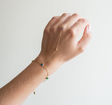 TILTIL Multi Stone Hand Chain Goud - Things I Like Things I Love