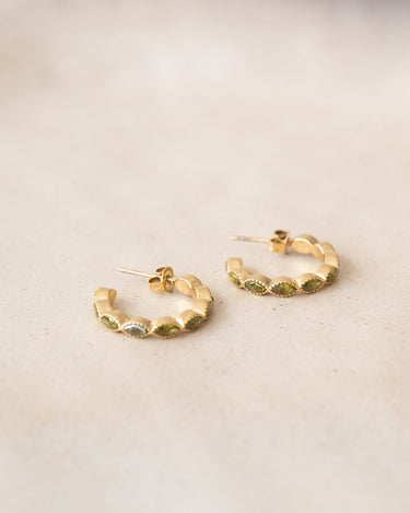 TILTIL Multi Stone Hoop Earrings Gold - Things I Like Things I Love