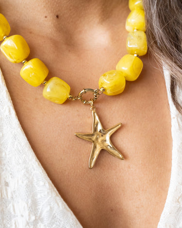 TILTIL Necklace Bead Star Yellow - Things I Like Things I Love