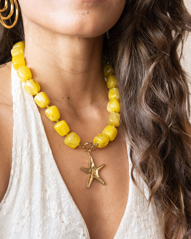 TILTIL Necklace Bead Star Yellow - Things I Like Things I Love