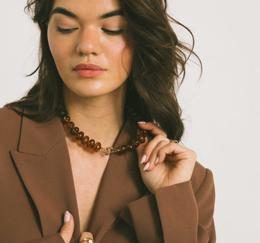TILTIL Necklace Choco Glow Gold Brown - Things I Like Things I Love