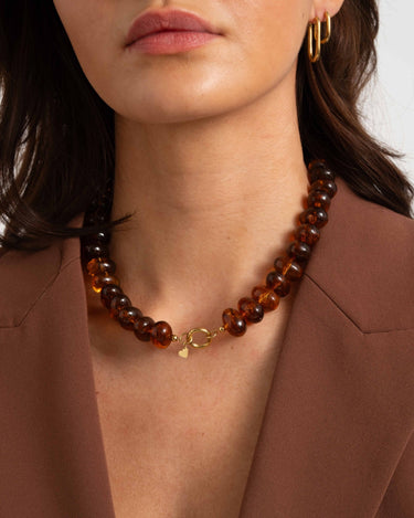 TILTIL Necklace Choco Glow Gold Brown - Things I Like Things I Love