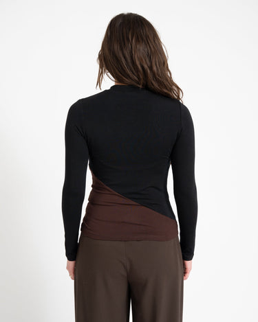 TILTIL Nela High Neck Longsleeve Black Brown - Things I Like Things I Love