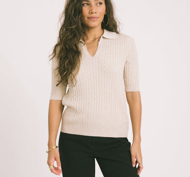 TILTIL Pelle Polo Knit Beige One Size - Things I Like Things I Love