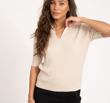 TILTIL Pelle Polo Knit Beige One Size - Things I Like Things I Love