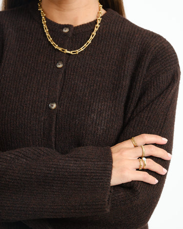 TILTIL Pia Knitted Cardigan Brown - Things I Like Things I Love