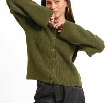 TILTIL Pia Knitted Cardigan Olive Green - Things I Like Things I Love