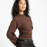 TILTIL Pleated Tammy Longsleeve Bruin - Things I Like Things I Love