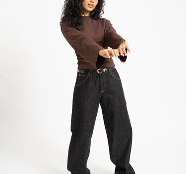 TILTIL Pleated Tammy Longsleeve Bruin - Things I Like Things I Love