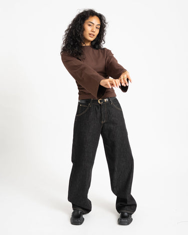 TILTIL Pleated Tammy Longsleeve Bruin - Things I Like Things I Love