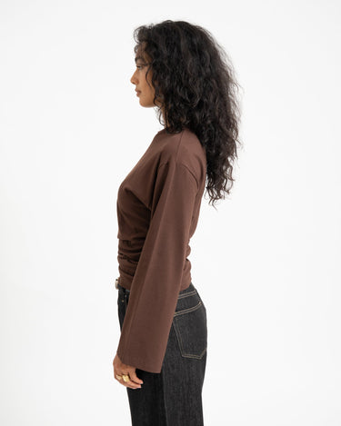 TILTIL Pleated Tammy Longsleeve Bruin - Things I Like Things I Love