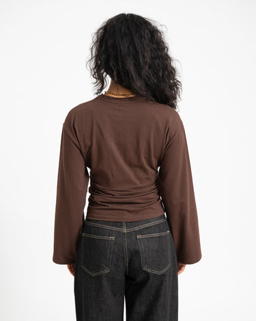TILTIL Pleated Tammy Longsleeve Bruin - Things I Like Things I Love