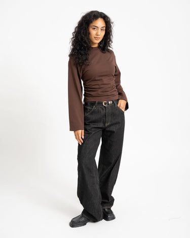 TILTIL Pleated Tammy Longsleeve Bruin - Things I Like Things I Love