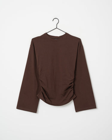 TILTIL Pleated Tammy Longsleeve Bruin - Things I Like Things I Love