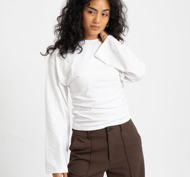 TILTIL Pleated Tammy Longsleeve Wit - Things I Like Things I Love