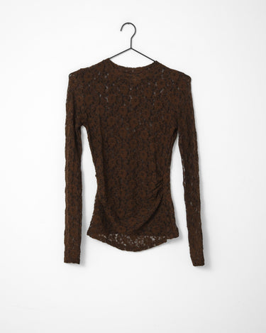 TILTIL Pleated Tara Lace Longsleeve Bruin - Things I Like Things I Love