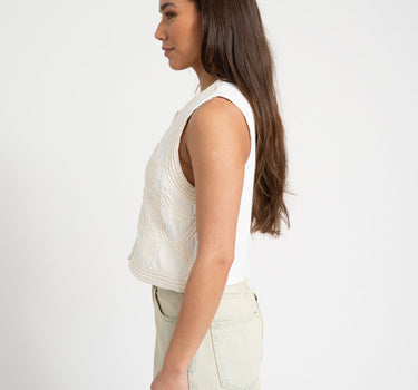 TILTIL Polly Gilet Embroidery Off - white - Things I Like Things I Love