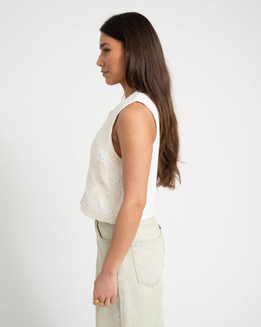 TILTIL Polly Gilet Embroidery Off - white - Things I Like Things I Love