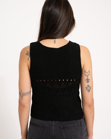 TILTIL Richelle Knit Top Button Black One Size - Things I Like Things I Love