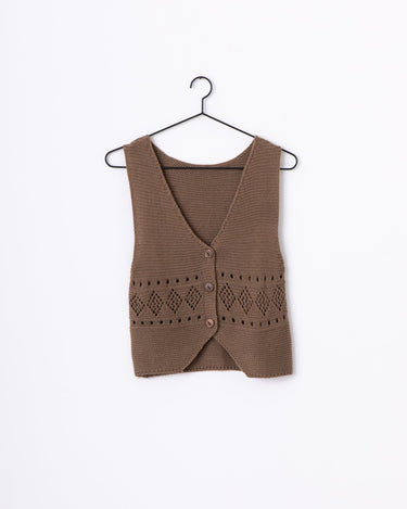 TILTIL Richelle Knit Top Button Taupe One Size - Things I Like Things I Love