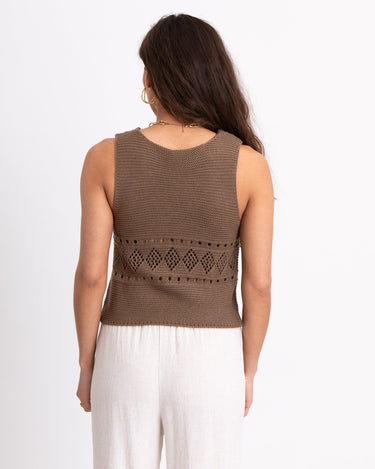 TILTIL Richelle Knit Top Button Taupe One Size - Things I Like Things I Love