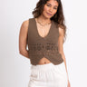 TILTIL Richelle Knit Top Button Taupe One Size - Things I Like Things I Love