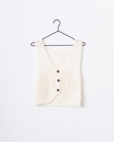 TILTIL Richelle Knit Top Button White One Size - Things I Like Things I Love