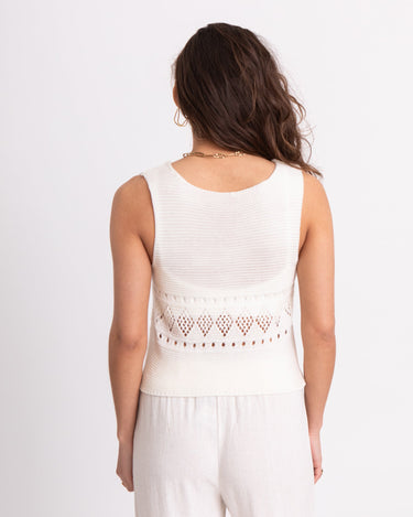 TILTIL Richelle Knit Top Button White One Size - Things I Like Things I Love