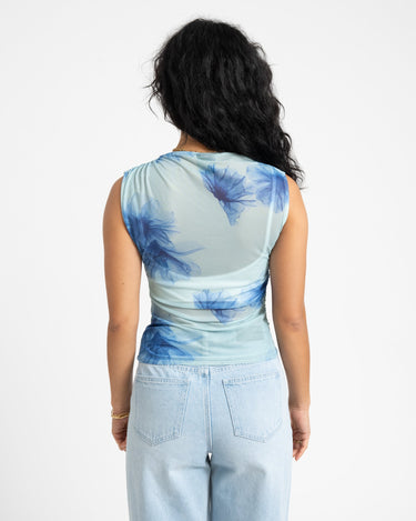 TILTIL Rody Mesh Top Turquoise Flower - Things I Like Things I Love