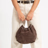 TILTIL Ruched Circle Bag Suede Brown - Things I Like Things I Love