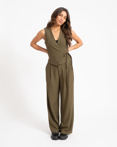 TILTIL Sanne Pinstripe Pantalon Groen - Things I Like Things I Love