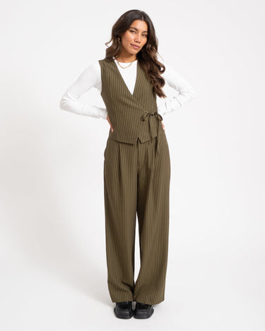 TILTIL Sanne Pinstripe Pantalon Groen - Things I Like Things I Love