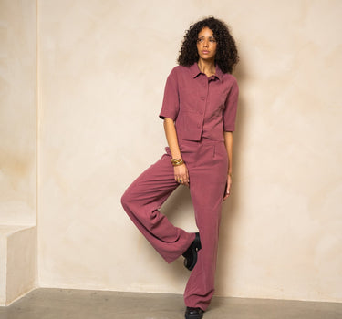 TILTIL Sanne Rayon Pantalon Aubergine - Things I Like Things I Love