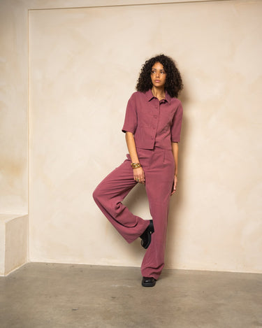 TILTIL Sanne Rayon Pantalon Aubergine - Things I Like Things I Love