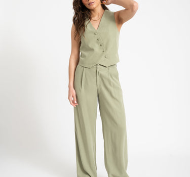 TILTIL Sanne Rayon Pantalon Sage - Things I Like Things I Love
