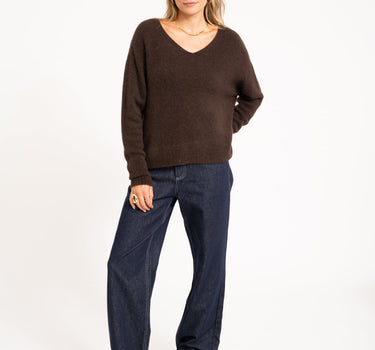 TILTIL Sapha V - neck Knit Brown One Size - Things I Like Things I Love