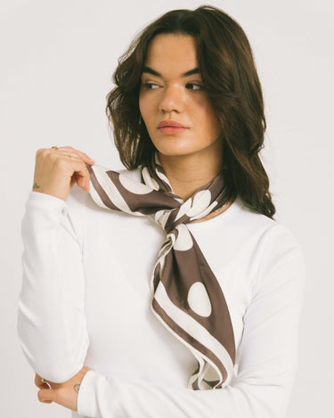TILTIL Satin Scarf Dots Brown - Things I Like Things I Love