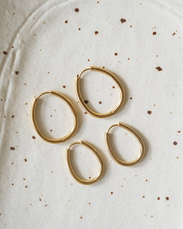 TILTIL Set of 2 Basic Oval Hoopy Gold - Things I Like Things I Love